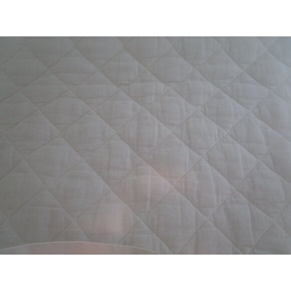 Pottery Barn Quilted Velvet Euro Square Pillow Sham 26x26 Ivory Cotton Blend GUC - Picture 11 of 11